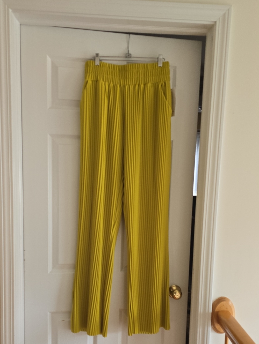 AKIRA Pleated Wide-Leg Pants - Mustard